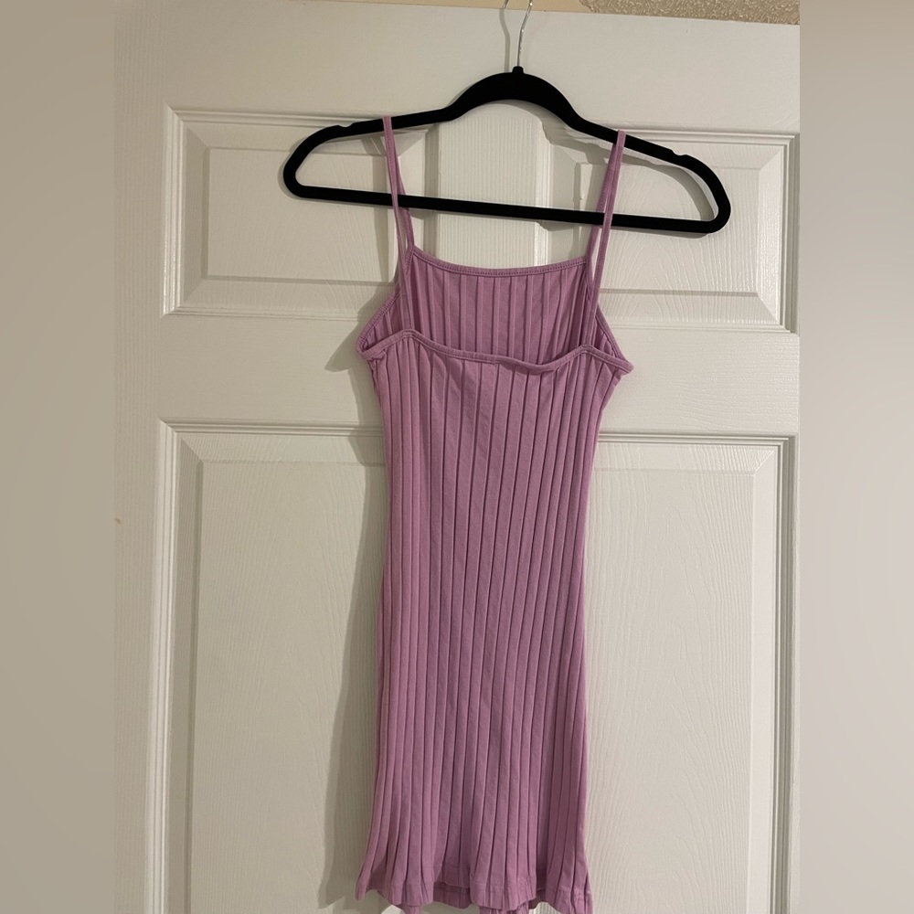 Purple Ribbed Bodycon Dress - Picture 2 of 3